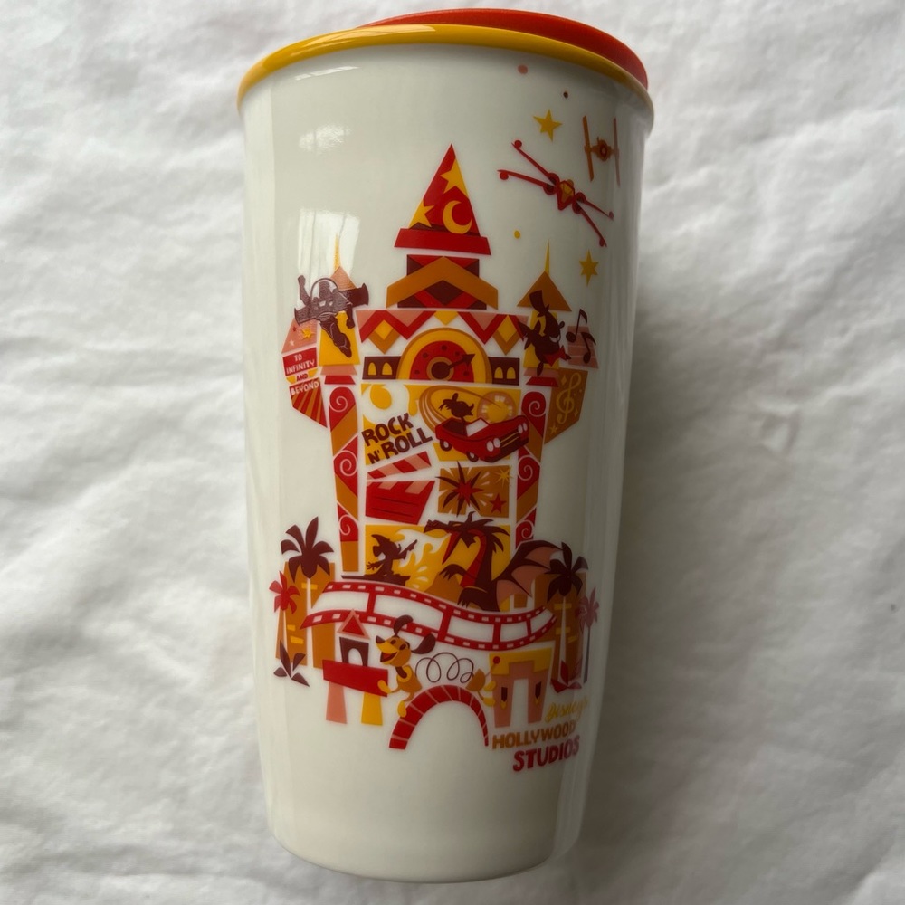 NWT Disney Parks Hollywood Studios Starbucks Ceramic Tumbler 12oz